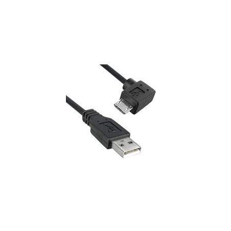 USB Cable  1.83m  USB to 90 degree Micro USB   Black  3021079-06  Qualtek