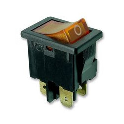 MARQUARDT ( 1855.1104-00) Rocker Switch, On-Off, DPST, Illuminated, Panel Mount, Yellow, 1855 Series
