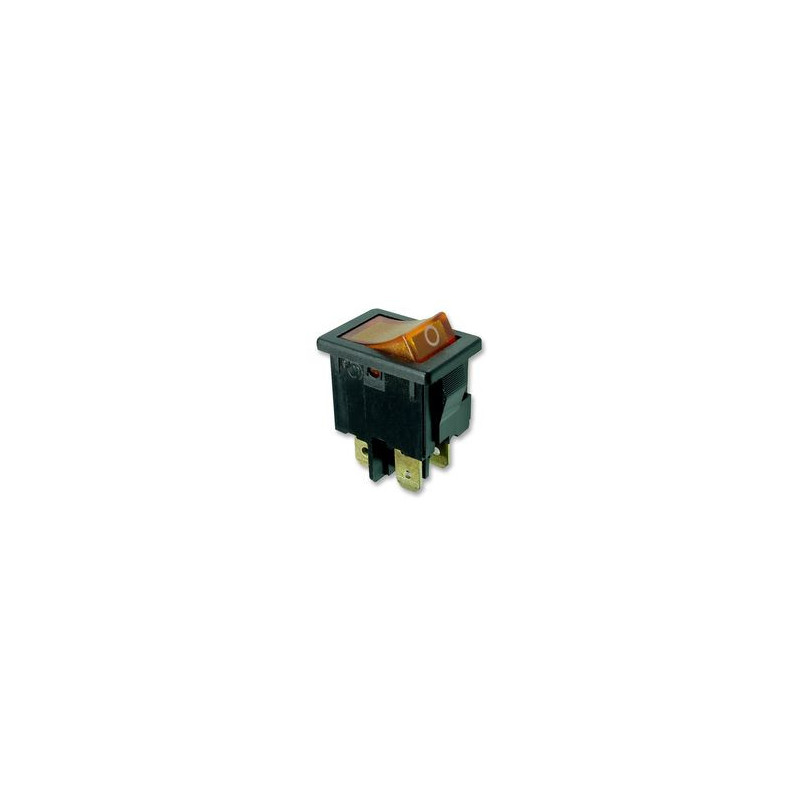 MARQUARDT ( 1855.1104-00) Rocker Switch, On-Off, DPST, Illuminated, Panel Mount, Yellow, 1855 Series
