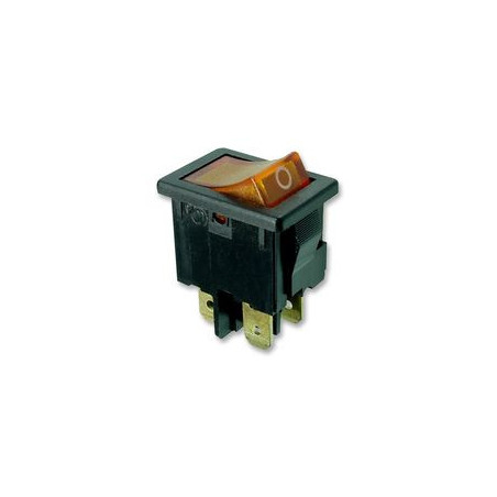 MARQUARDT ( 1855.1104-00) Rocker Switch, On-Off, DPST, Illuminated, Panel Mount, Yellow, 1855 Series