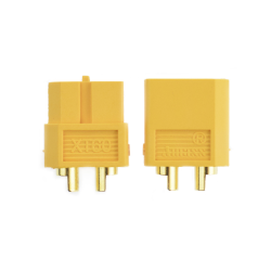 Durable XT60 bullet connector kit with gold-plated contacts, designed for high-current, low-resistance power connections in RC