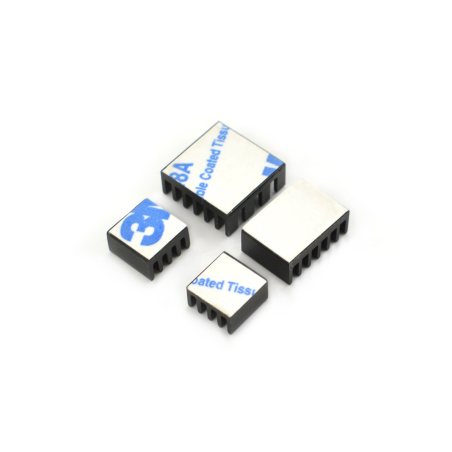 High-quality aluminium heatsink kit for Raspberry Pi 4B, designed to improve heat dissipation and prevent chip overheating.