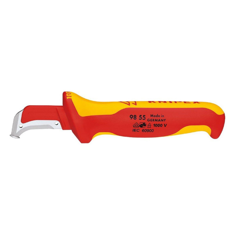 Knipex (9855) Cable Knife  38mm Blade Length  VDE Insulated  Protective Cap