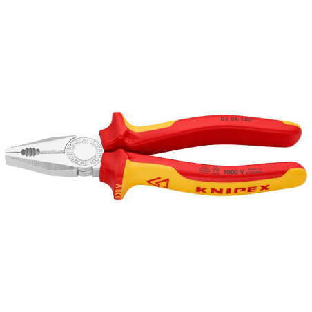 Knipex (03 06 180) 180mm VDE Combination Pliers with Cutting Edges