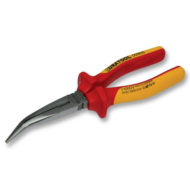 Duratool (D00635)Combination Pliers  Bent Needle Nose  VDE Insulated  200mm