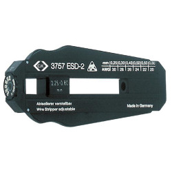 CK Tools(T3757ESD 2) Precision Wire Stripper  ESD-Safe  Compact 0.25-0.8mm