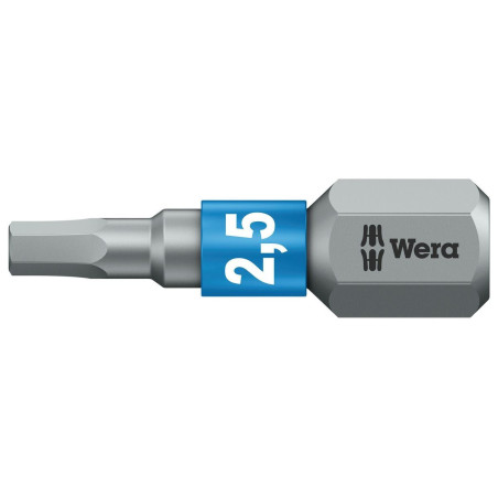 Wera (05056682001) Hex Driver Bit  Hex  2.5mm Bit  25 mm Overall