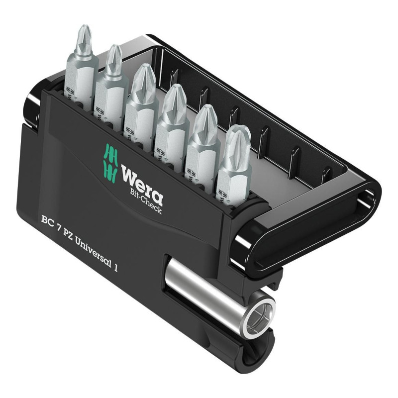 Wera (05056296001) Bit Set  Universal Holder  Bit Check  Pozidrive  8 Piece