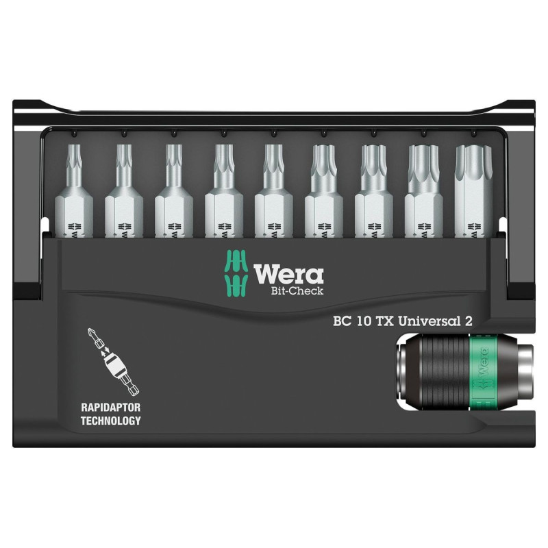 Wera (05057115001) Bit Set  Universal Holder  Bit Check  Torx  11 Piece