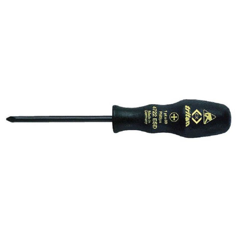 CK Tools (T4722ESD 13) Phillips Screwdriver,ESD, No.1 Tip,300 mm Blade