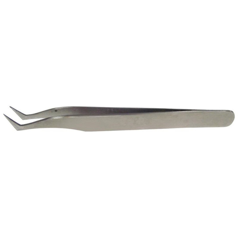 Duratool (1PK-110T-F) Tweezer  Sharp Hooked  Precision  Stainless Steel