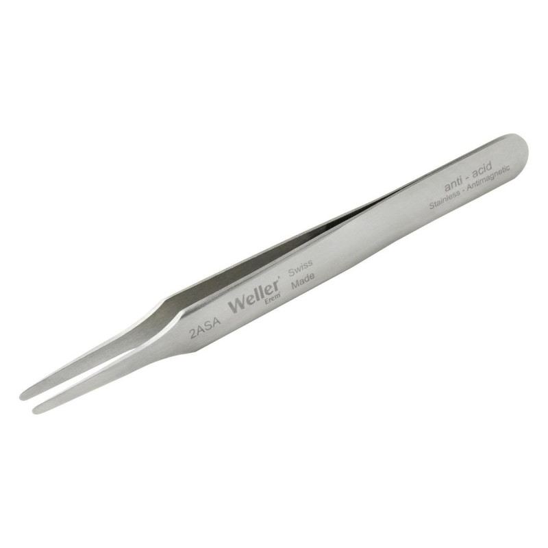 Weller Erem (2ASA) Tweezer  Straight  Round  121 mm  Stainless Steel