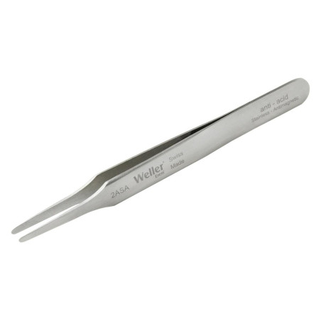 Weller Erem (2ASA) Tweezer  Straight  Round  121 mm  Stainless Steel