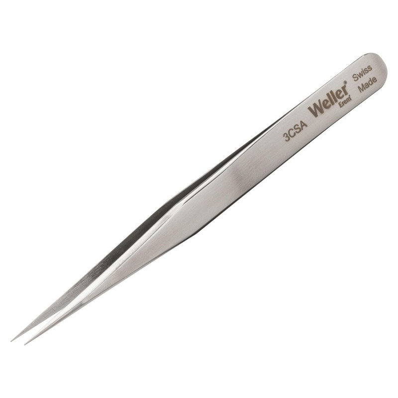 Weller Erem (3CSA) Tweezer  Precision  Straight  Pointed  Stainless Steel