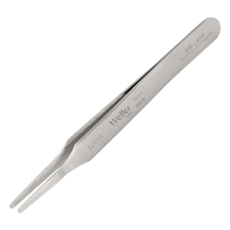 Weller Erem (52ASA) Tweezer  Flat Round  4.724   Stainless Steel"