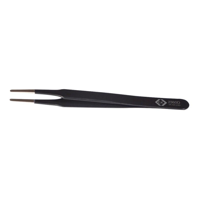 CK Tools (T2360D) Tweezer  Flat Round Tip  ESD  Stainless Steel