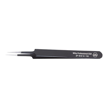 Wiha (32334) Tweezer  ESD  Precision  Straight  Pointed  Stainless Steel