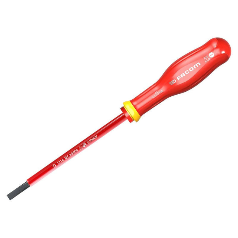 Facom (AT5.5X125VE) Screwdriver  Slotted  125 mm Blade  5.5 mm Tip