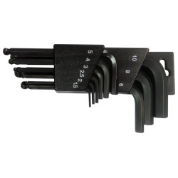 Duratool (B550BH3100-1) Hex Key Set  Ball-End  Short Series  9 Pieces