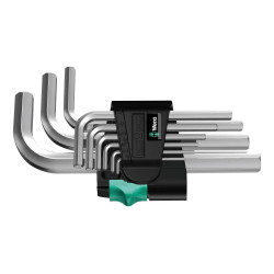 Wera (05021406001) Hex Key Set, With Black Holder, 10 Piece