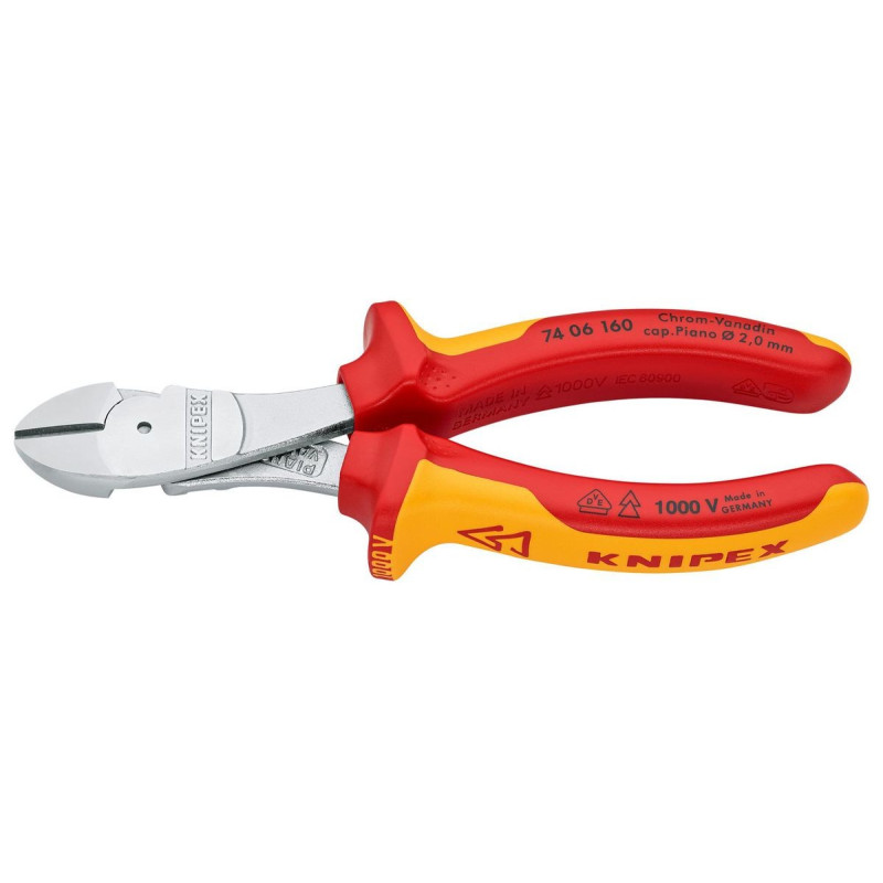 Knipex (74 06 160) Cable Cutter  Diagonal  High Leverage  3.4mm Capacity