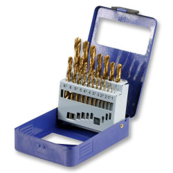 Duratool (D00240) 19 Piece 1mm to 10mm Titanium Steel Drill Bit Set