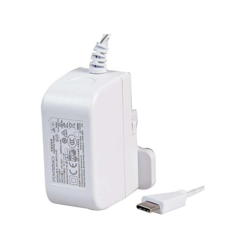 Raspberry Pi 4 Model B PSU  USB-C  5.1V  3A  UK/EU Plugs  White