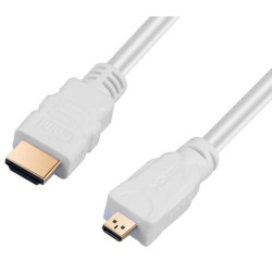 HDMI Micro Plug to HDMI Plug  3.28 ft  1 m  White