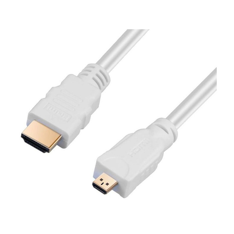 HDMI Micro Plug to HDMI Plug  3.28 ft  1 m  White