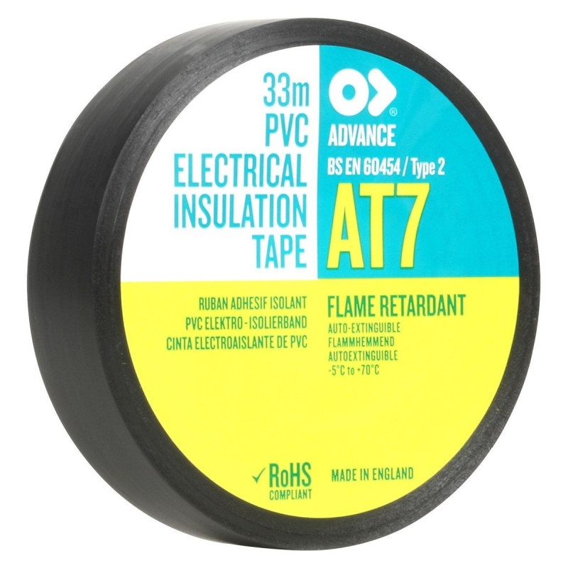 Advanced Tapes (AT7 BLACK 33M X 19MM) Insulation Tape  19 mm x 33 m