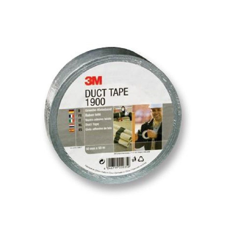 3M (1900) Duct Tape  PE (Polyethylene) Film  Silver  48 mm x 54.9 m