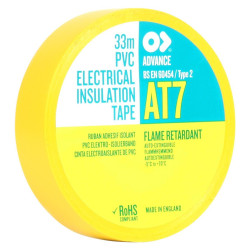 Advanced Tapes (AT7 YELLOW 33M X 19MM) Electrical Insulation Tape  19mmx33m