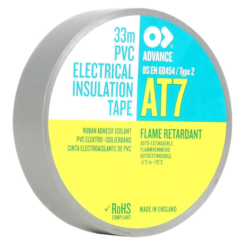 Advanced Tapes (AT7 GREY 33M X 19MM) Insulation Tape  19 mm x 33 m