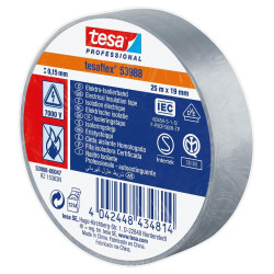 Tesa (53988 GREY 25M X 19MM) Electrical Insulation Tape  19 mm x 25 m