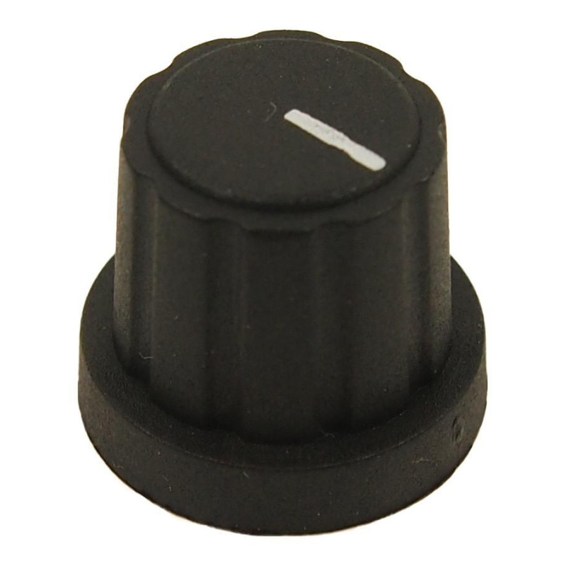 Multicomp Pro (MP3480) Knob  Splined Shaft  Black Cap and Marker Line