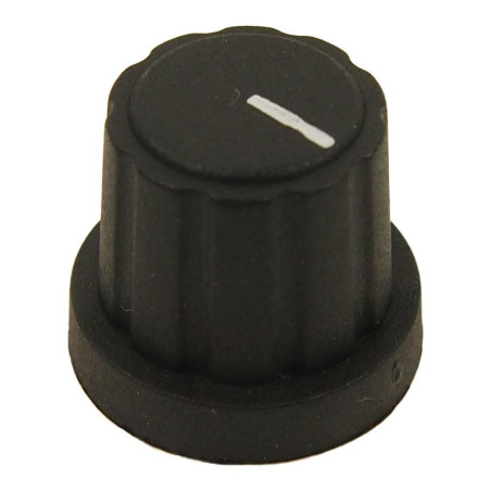 Multicomp Pro (MP3480) Knob  Splined Shaft  Black Cap and Marker Line