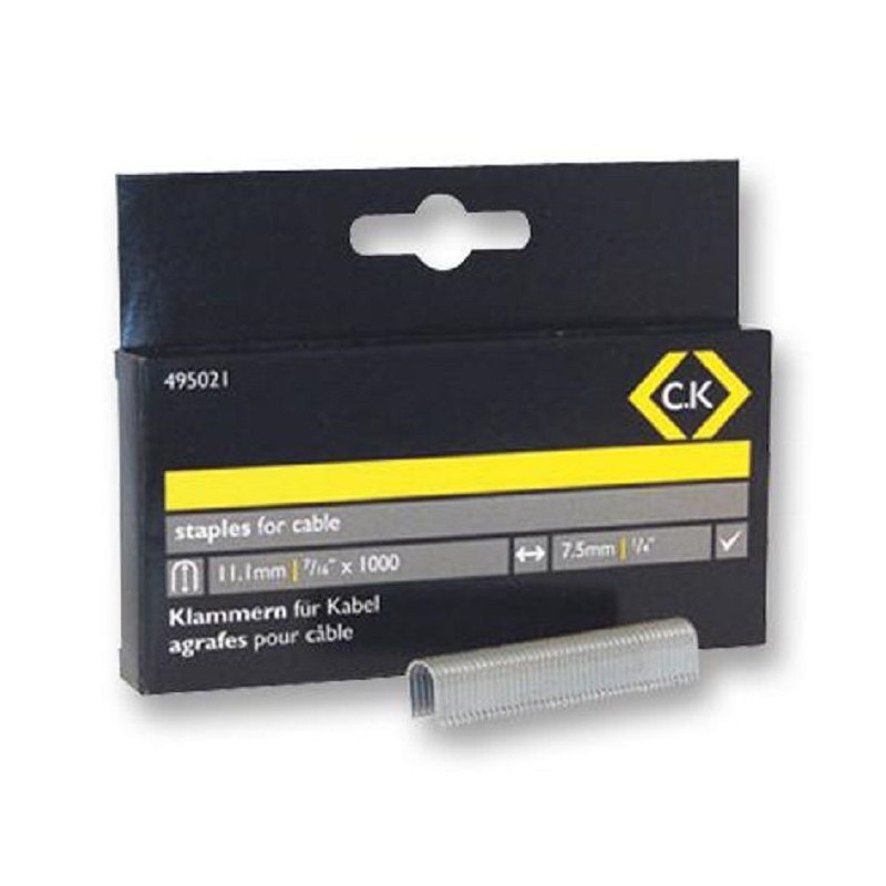 CK Tools (495021) Pack of 1000 Heavy Duty 7.5 x 11.1mm Staples 