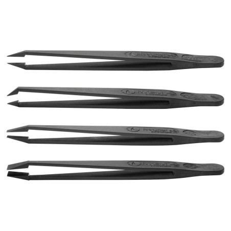 Tweezer, Kit, Carbon Fibre, ESD, 4 Pieces