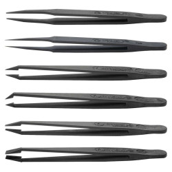 Tweezer, Kit, Carbon Fibre, ESD, 6 Pieces