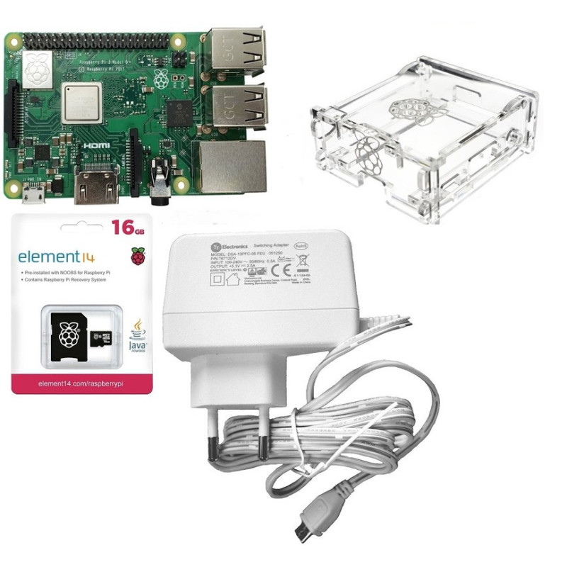 Raspberry Pi 3 B+ Basic Kit,1Gb Ram, micro-SD Card,Case