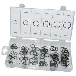 Duratool (D01892) Circlip Set, Internal, Steel, Transparent Assortment Case