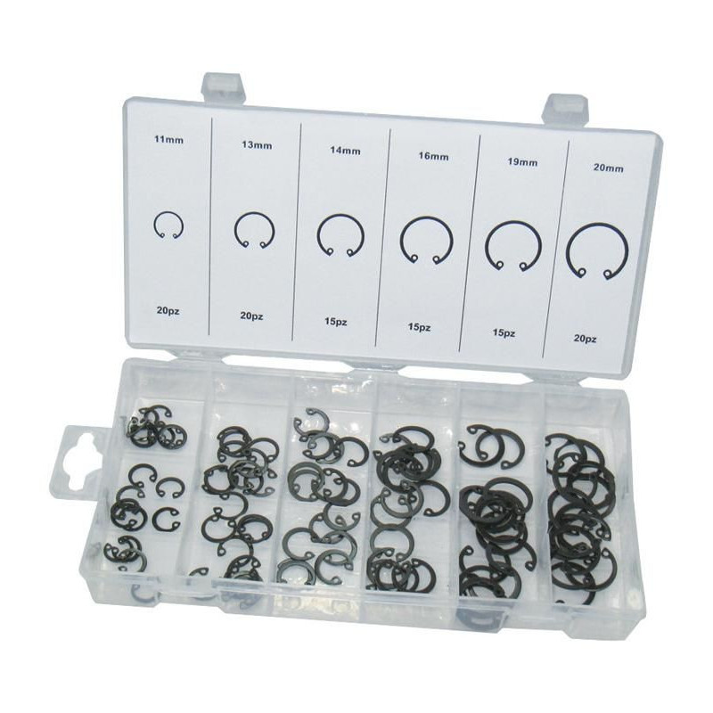 Duratool (D01892) Circlip Set, Internal, Steel, Transparent Assortment Case