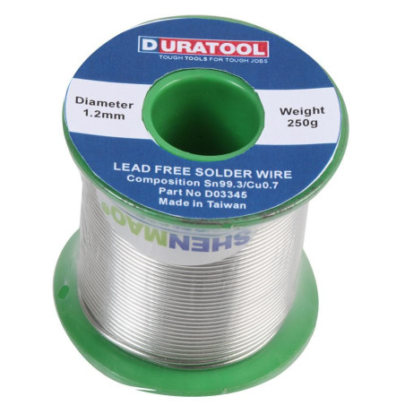 Duratool (D033450 Solder Wire, SN/CU, 1.2mm, 250g