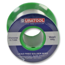 Duratool (D01685) Solder Wire, SN/CU, 0.7mm, 100g