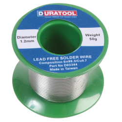 Duratool (D03344) Solder Wire, SN/CU, 1.2mm , 50g