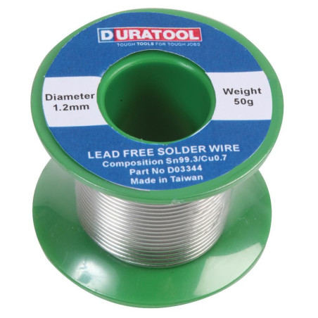 Duratool (D03344) Solder Wire, SN/CU, 1.2mm , 50g