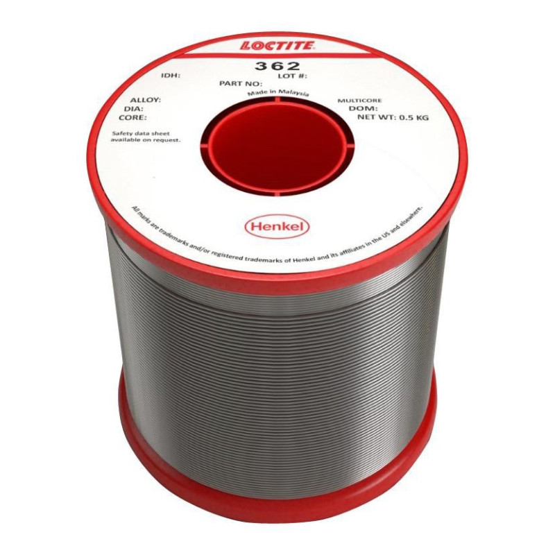 Loctite (362 HMP 5C 1.2MM S 500G) Solder Wire, 93.5/5/1.5, 500g