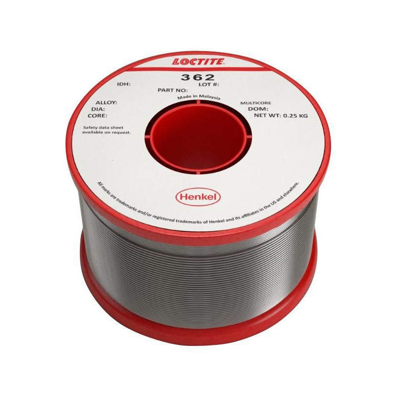 Loctite (362 SN62 5C 0.56MM R 250G) Solder Wire, LMP, 250g