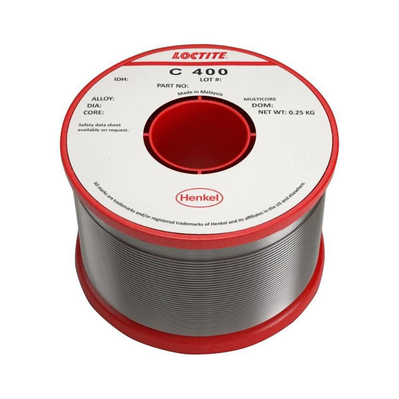 Loctite (C 400 60EN 5C 0.7MM R 250G) Solder Wire, Crystal 4, 250g