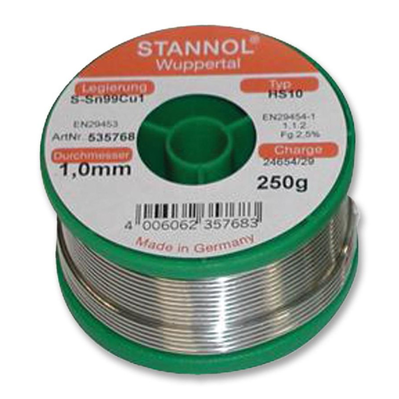 Stannol (535768) Solder Wire, Lead Free, 1mm Diameter, 227°C, 250g